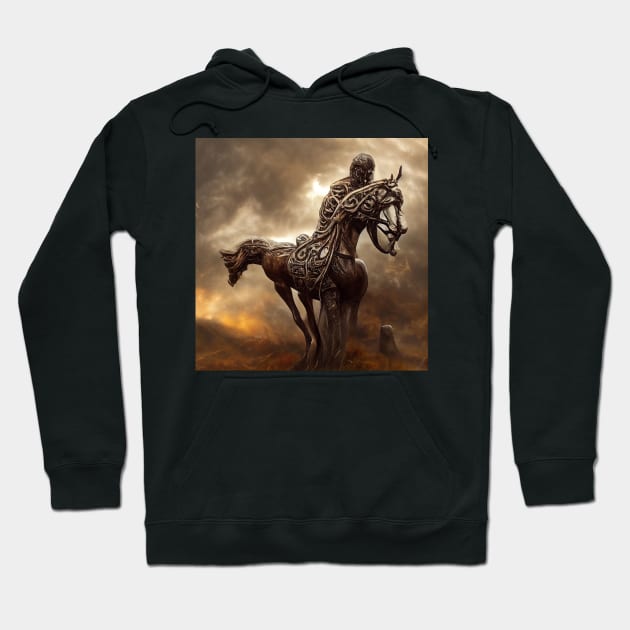 celtic statue riding a horse Hoodie by heartyARTworks